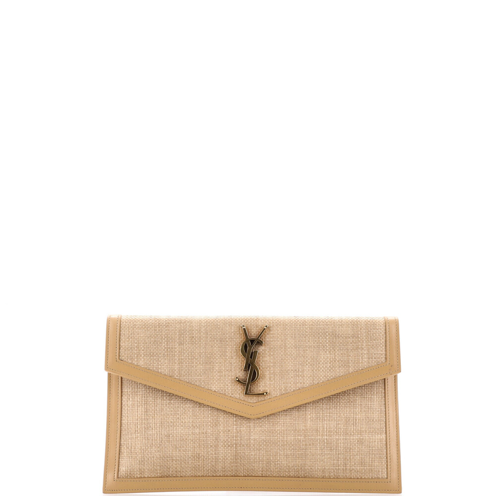Saint Laurent Uptown Pouch Raffia